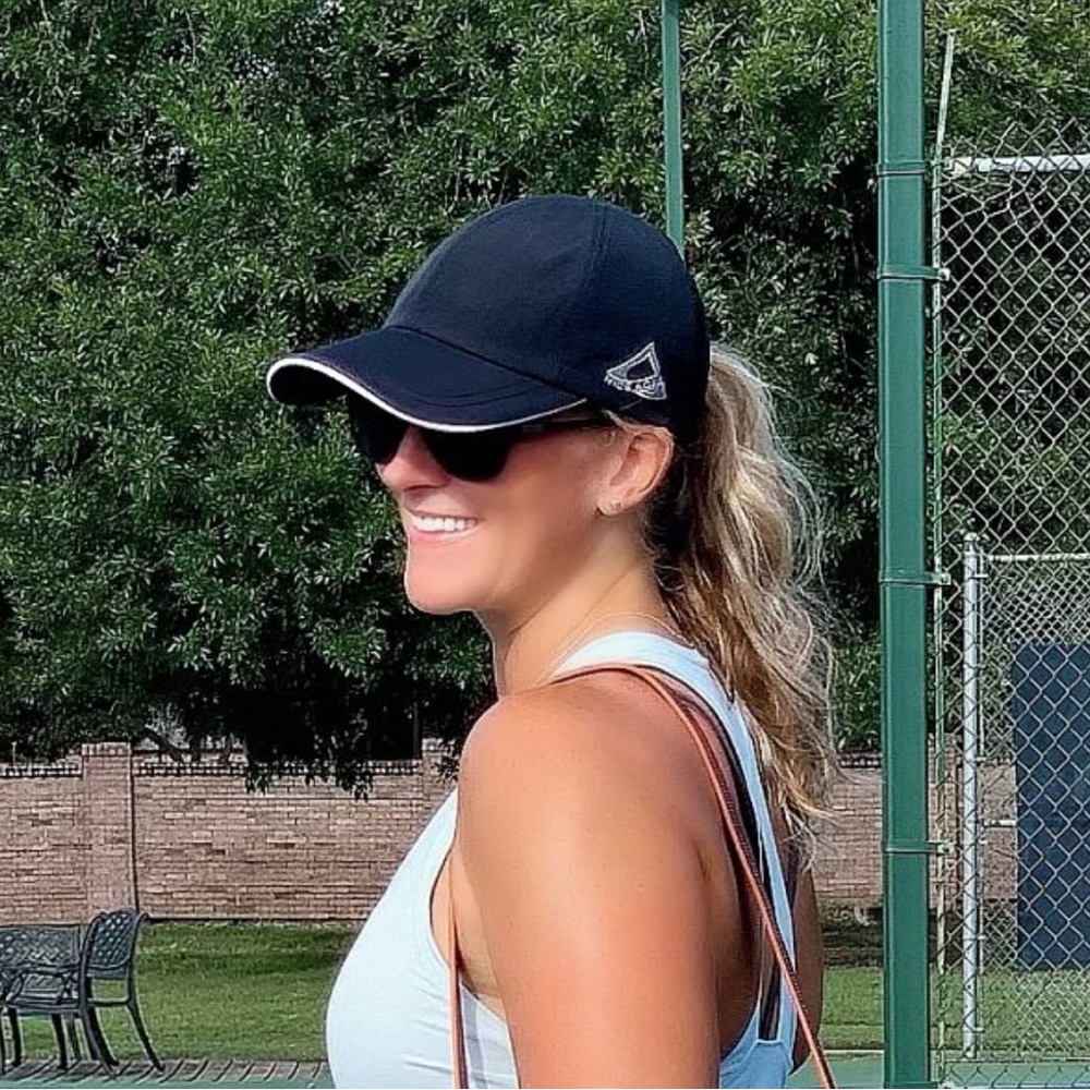 NEW Nice Aces Black Ponytail Hat Tennis Running Pickleball NWT